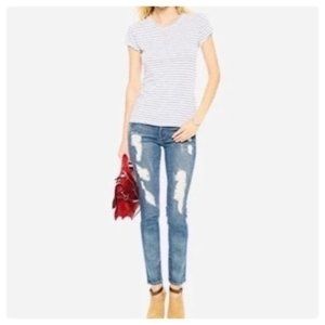 Frame Le Skinny de Jeanne Distressed Flower Avenue Jeans Size 24